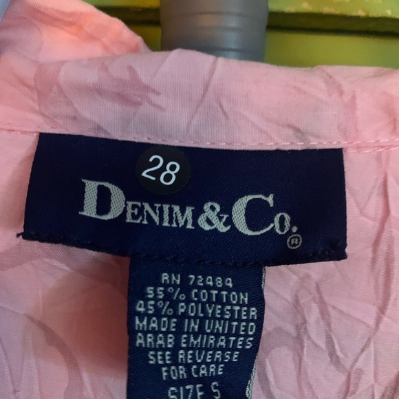 NWT Denim & Co Women’s Pink Button Down Blouse Size Small - Picture 9 of 10